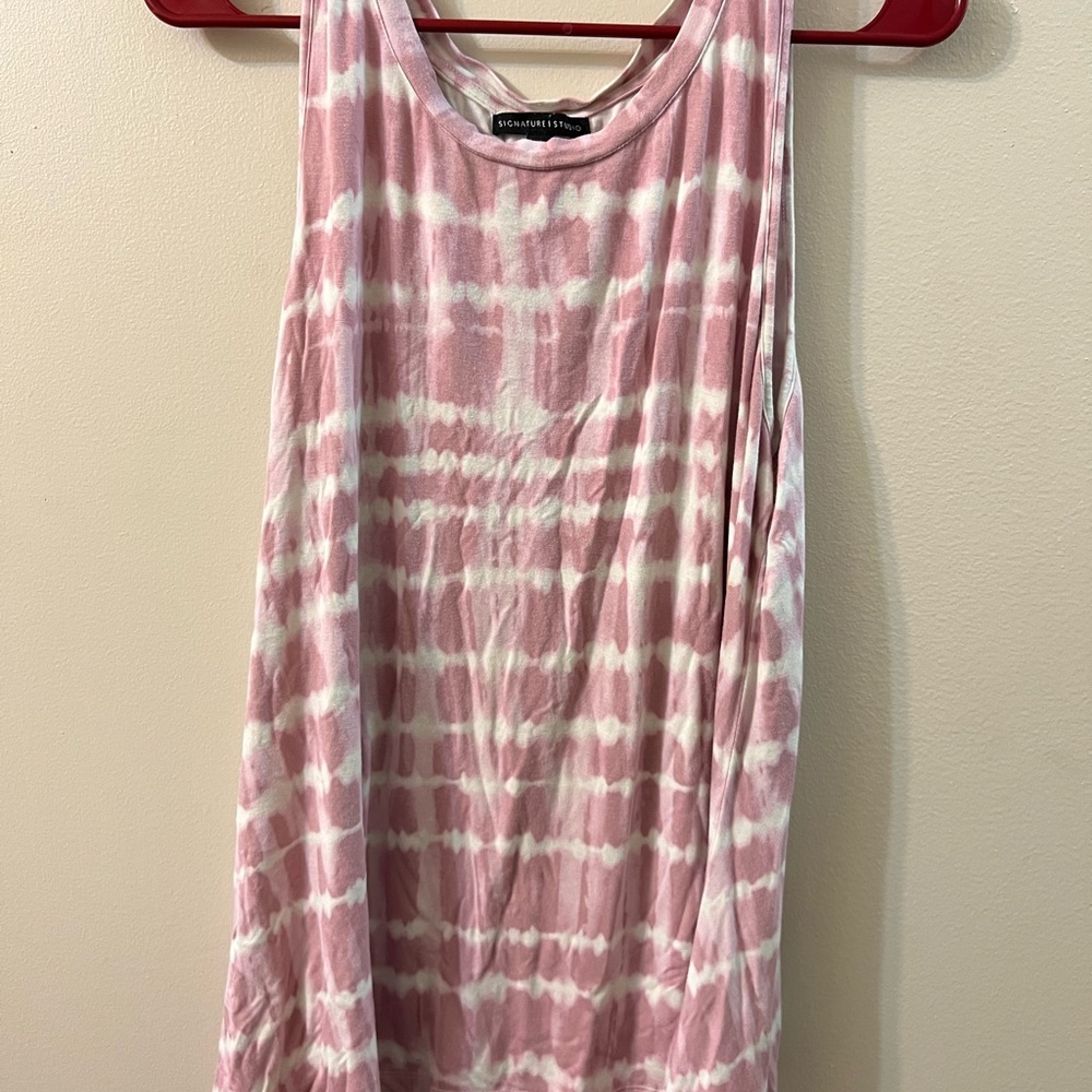 Pink Tie-Dye Sleeveless Top